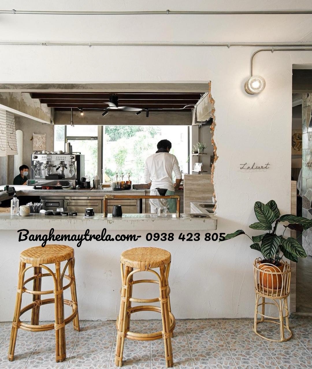 Ghế quầy bar mây tự nhiên